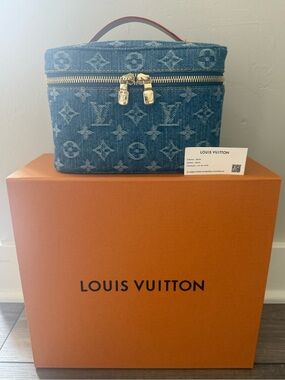 New! Louis Vuitton Monogram Denim Vanity